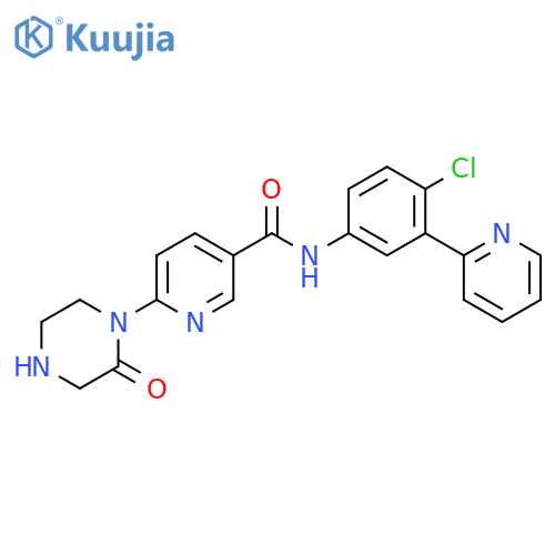 3-Pyridinecarboxamide,N-[4-chloro-3-(2-pyridinyl)phenyl]-6-(2-oxo-1-piperazinyl)- structure