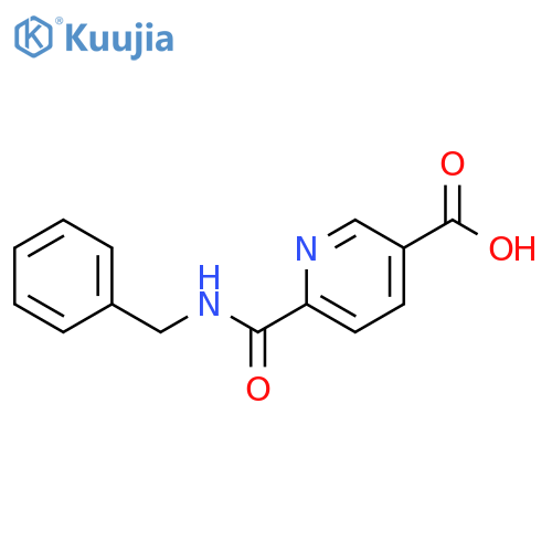 3-Pyridinecarboxylic acid, 6-[[(phenylmethyl)amino]carbonyl]- structure