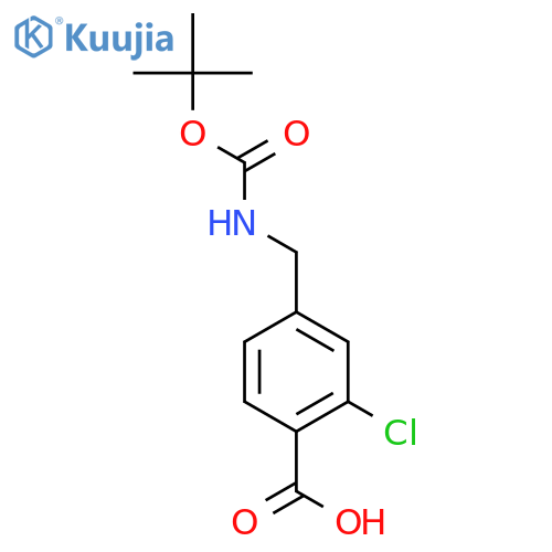 Benzoic acid, 2-chloro-4-[[[(1,1-dimethylethoxy)carbonyl]amino]methyl]- structure