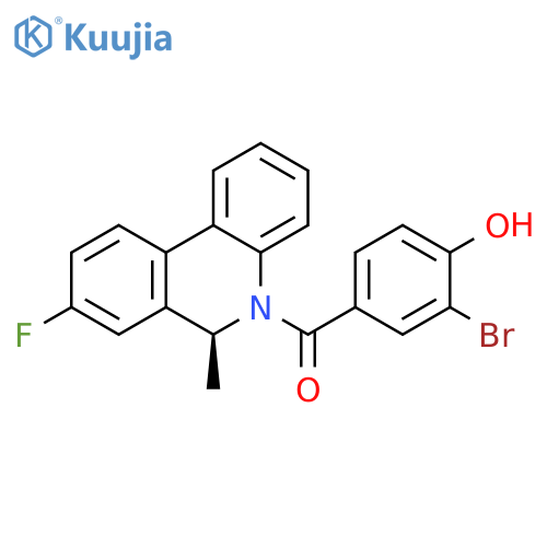 Phenanthridine,5-(3-bromo-4-hydroxybenzoyl)-8-fluoro-5,6-dihydro-6-methyl-, (6S)- structure