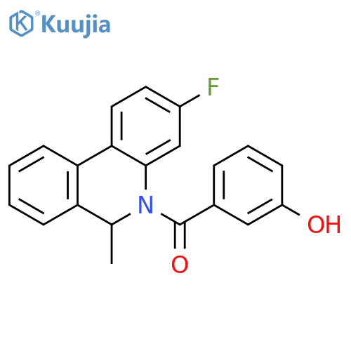 Phenanthridine, 3-fluoro-5,6-dihydro-5-(3-hydroxybenzoyl)-6-methyl- structure
