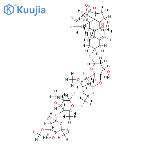 metaplexigenin 3-O-beta-D-thevetopyranosyl-(1->4)-beta-D-oleandropyranosyl-(1->4)-beta-D-cymaropyranosyl-(1->4)-beta-D-canaropyranoside structure