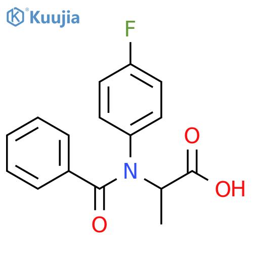2-[N-(4-fluorophenyl)-1-phenylformamido]propanoic acid structure