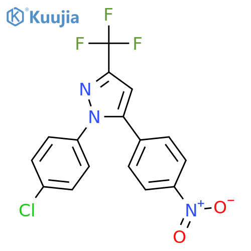 1H-PYRAZOLE, 1-(4-CHLOROPHENYL)-5-(4-NITROPHENYL)-3-(TRIFLUOROMETHYL)- structure