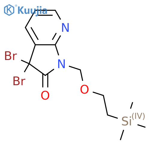 3,3-Dibromo-1-((2-(trimethylsilyl)ethoxy)methyl)-1H-pyrrolo2,3-bpyridin-2(3H)-one structure