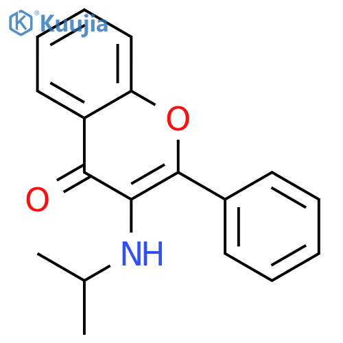 4H-1-BENZOPYRAN-4-ONE, 3-[(1-METHYLETHYL)AMINO]-2-PHENYL- structure