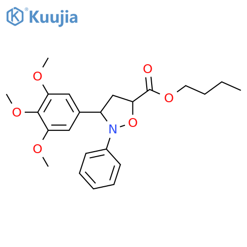 5-Isoxazolidinecarboxylic acid, 2-phenyl-3-(3,4,5-trimethoxyphenyl)-,butyl ester structure