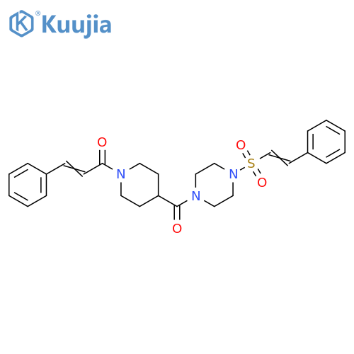 3-Phenyl-1-[4-[[4-[(2-phenylethenyl)sulfonyl]-1-piperazinyl]carbonyl]-1-piperidinyl]-2-propen-1-one structure