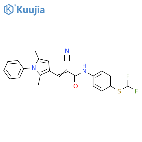 2-Cyano-N-[4-[(difluoromethyl)thio]phenyl]-3-(2,5-dimethyl-1-phenyl-1H-pyrrol-3-yl)-2-propenamide structure