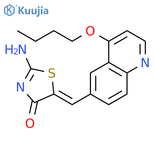 4(5H)-Thiazolone, 2-amino-5-[(4-butoxy-6-quinolinyl)methylene]-, (5Z)- structure