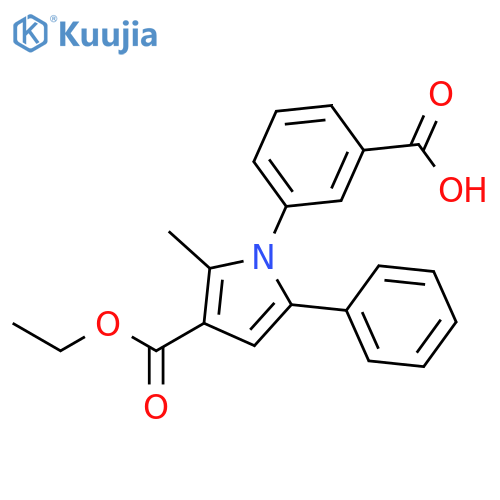 1H-Pyrrole-3-carboxylic acid, 1-(3-carboxyphenyl)-2-methyl-5-phenyl-,3-ethyl ester structure