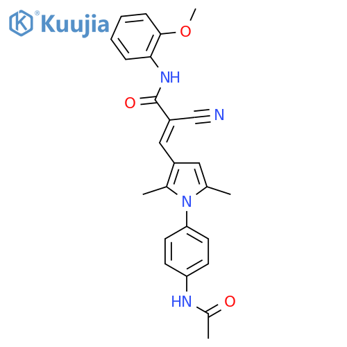 2-cyano-3-[1-(4-acetamidophenyl)-2,5-dimethyl-1H-pyrrol-3-yl]-N-(2-methoxyphenyl)prop-2-enamide structure