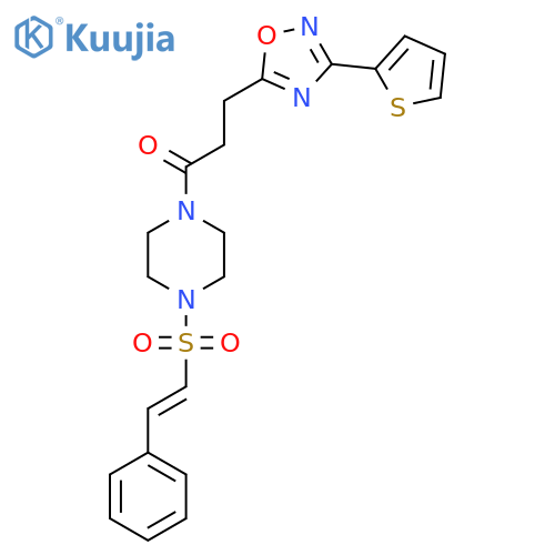 1-[4-(2-Phenylethenesulfonyl)piperazin-1-yl]-3-[3-(thiophen-2-yl)-1,2,4-oxadiazol-5-yl]propan-1-one structure