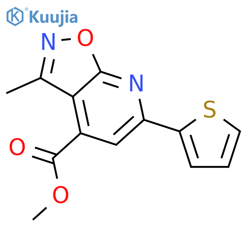 methyl 3-methyl-6-(thiophen-2-yl)-1,2oxazolo5,4-bpyridine-4-carboxylate structure