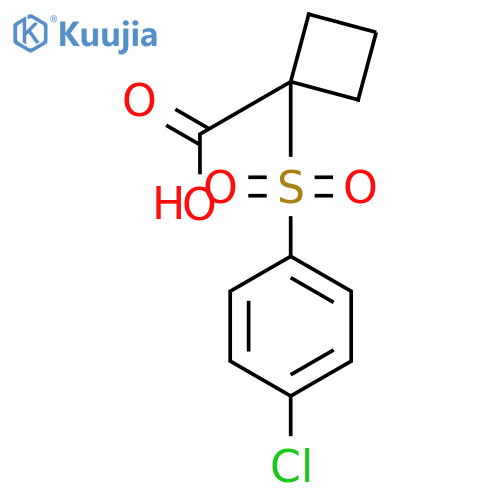 1-(4-chlorobenzenesulfonyl)cyclobutane-1-carboxylic acid structure