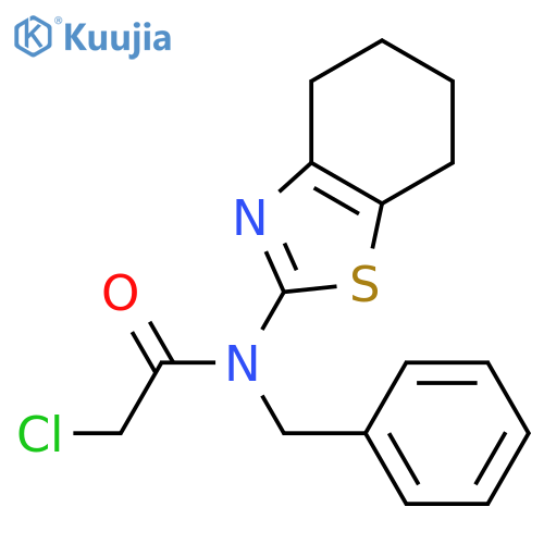 N-benzyl-2-chloro-N-(4,5,6,7-tetrahydro-1,3-benzothiazol-2-yl)acetamide structure