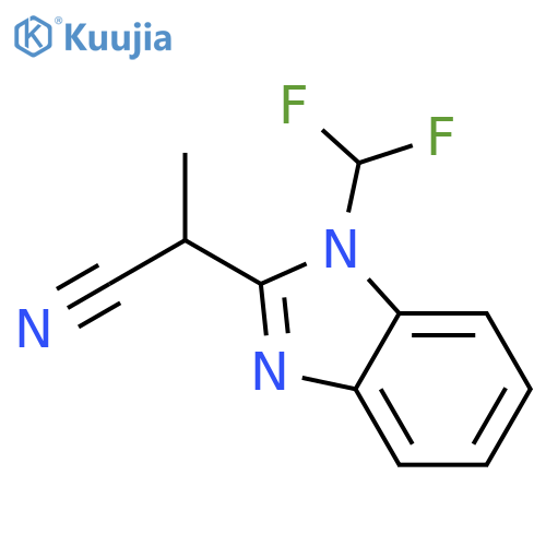 2-1-(difluoromethyl)-1H-1,3-benzodiazol-2-ylpropanenitrile structure