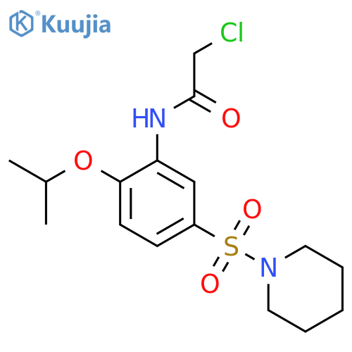 2-chloro-N-5-(piperidine-1-sulfonyl)-2-(propan-2-yloxy)phenylacetamide structure