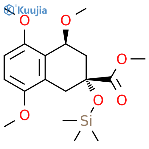 2-Naphthalenecarboxylic acid, 1,2,3,4-tetrahydro-4,5,8-trimethoxy-2-[(trimethylsilyl)oxy]-, methyl ester, (2R,4S)-rel- structure
