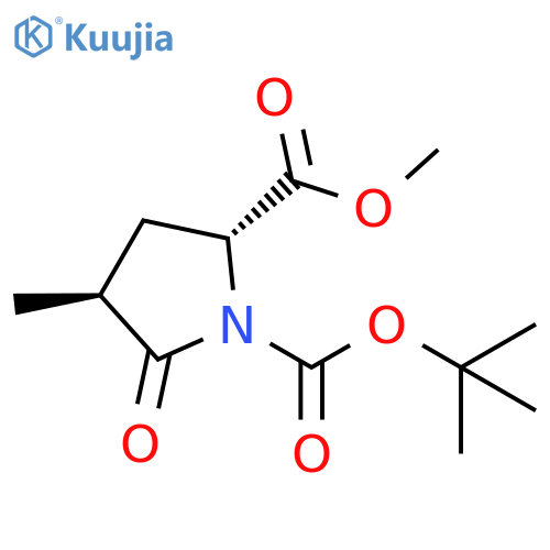 O1-tert-butyl O2-methyl (2R,4S)-4-methyl-5-oxo-pyrrolidine-1,2-dicarboxylate structure