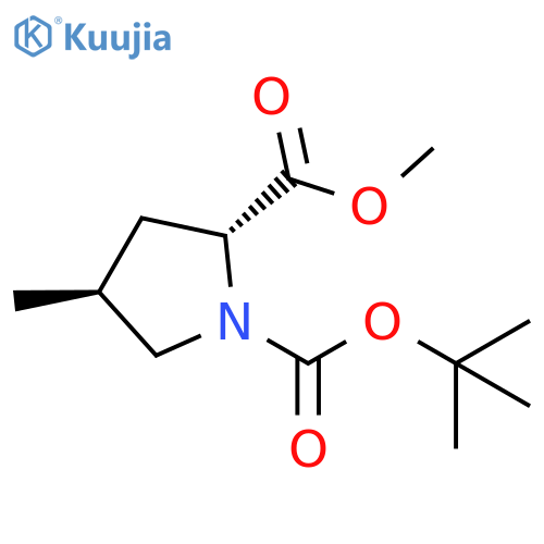 O1-tert-butyl O2-methyl (2R,4S)-4-methylpyrrolidine-1,2-dicarboxylate structure