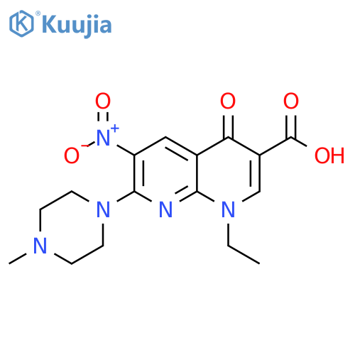 1,8-Naphthyridine-3-carboxylic acid,1-ethyl-1,4-dihydro-7-(4-methyl-1-piperazinyl)-6-nitro-4-oxo- structure
