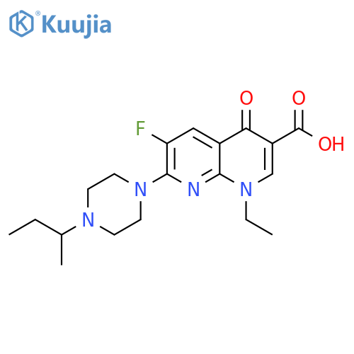 1,8-Naphthyridine-3-carboxylic acid,1-ethyl-6-fluoro-1,4-dihydro-7-[4-(1-methylpropyl)-1-piperazinyl]-4-oxo- structure