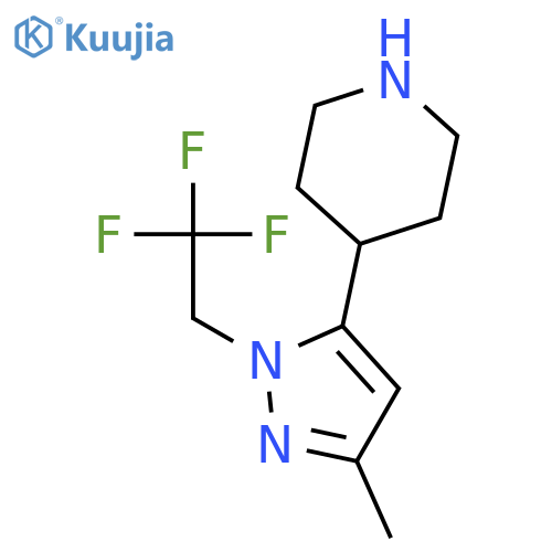 Piperidine, 4-[3-methyl-1-(2,2,2-trifluoroethyl)-1H-pyrazol-5-yl]- structure