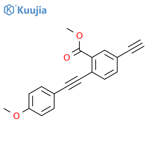 Benzoic acid, 5-ethynyl-2-[(4-methoxyphenyl)ethynyl]-, methyl ester structure