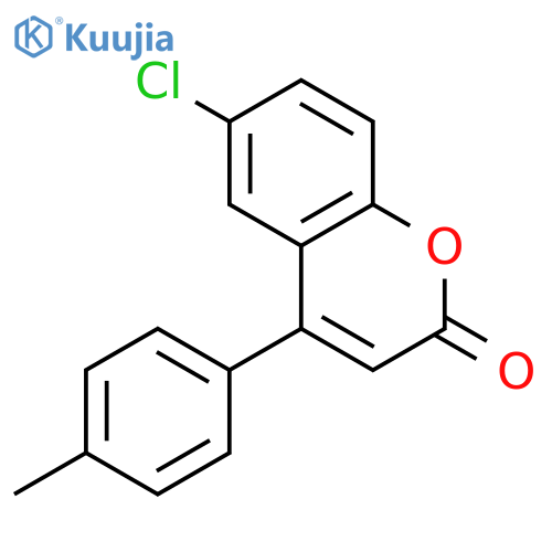 2H-1-BENZOPYRAN-2-ONE, 6-CHLORO-4-(4-METHYLPHENYL)- structure
