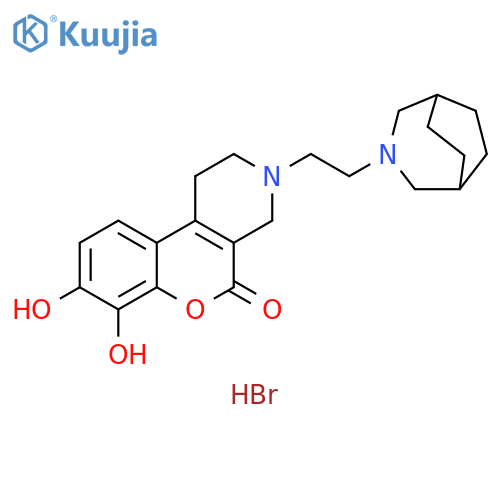 5H-[1]Benzopyrano[3,4-c]pyridin-5-one, 3-[2-(3-azabicyclo[3.2.2]non-3-yl)ethyl]-1,2,3,4-tetrahydro-7,8-dihydroxy-, hydrobromide (1:2) structure