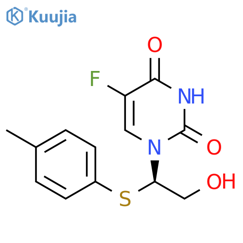2,4(1H,3H)-Pyrimidinedione, 5-fluoro-1-[2-hydroxy-1-[(4-methylphenyl)thio]ethyl]-, (R)- (9CI) structure