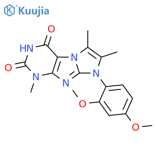 8-(2,4-dimethoxyphenyl)-1,6,7-trimethyl-1H,2H,3H,4H,8H-imidazo1,2-gpurine-2,4-dione structure