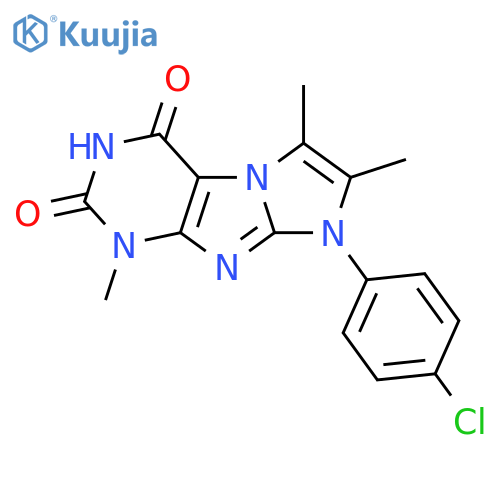 8-(4-chlorophenyl)-1,6,7-trimethyl-1H,2H,3H,4H,8H-imidazo1,2-gpurine-2,4-dione structure