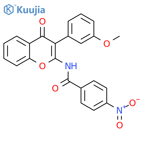 N-3-(3-methoxyphenyl)-4-oxo-4H-chromen-2-yl-4-nitrobenzamide structure