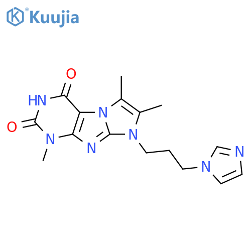 8-3-(1H-imidazol-1-yl)propyl-1,6,7-trimethyl-1H,2H,3H,4H,8H-imidazo1,2-gpurine-2,4-dione structure