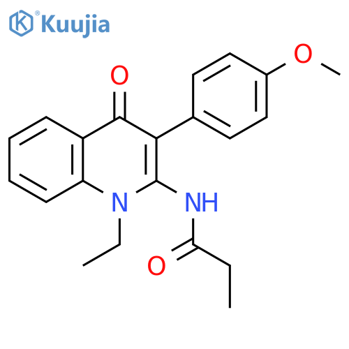 N-1-ethyl-3-(4-methoxyphenyl)-4-oxo-1,4-dihydroquinolin-2-ylpropanamide structure