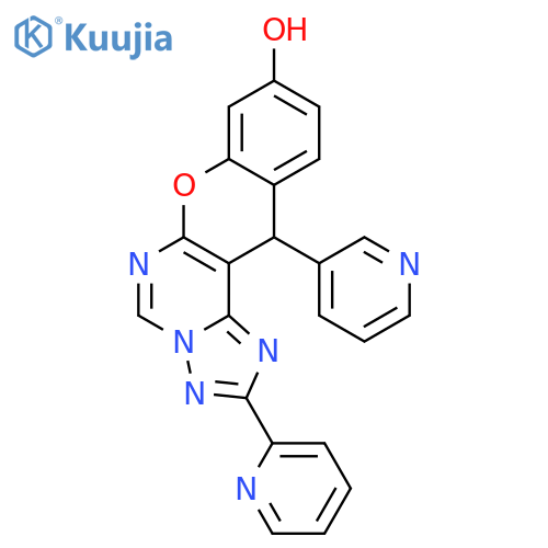 <br>2-(2-pyridinyl)-12-(3-pyridinyl)-12H-chromeno[3,2-e][1,2,4]triazolo[1,5-c]p yrimidin-9-ol structure