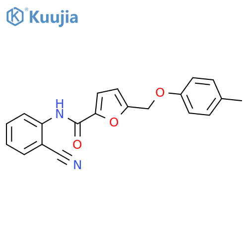 N-(2-cyanophenyl)-5-(4-methylphenoxy)methylfuran-2-carboxamide structure