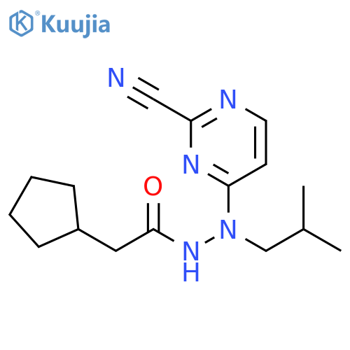 Cyclopentaneacetic acid,2-(2-cyano-4-pyrimidinyl)-2-(2-methylpropyl)hydrazide structure