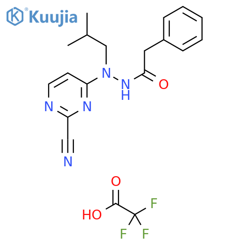 Benzeneacetic acid,2-(2-cyano-4-pyrimidinyl)-2-(2-methylpropyl)hydrazide,mono(trifluoroacetate) structure