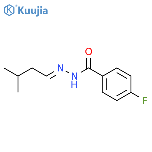 Benzoic acid, 4-fluoro-, (2E)-(3-methylbutylidene)hydrazide structure
