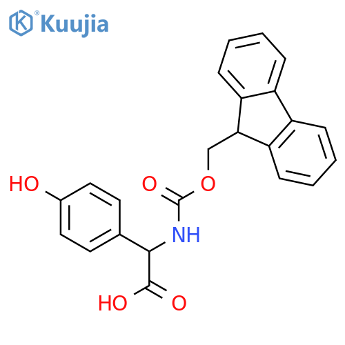 2-((((9H-Fluoren-9-yl)methoxy)carbonyl)amino)-2-(4-hydroxyphenyl)acetic acid structure