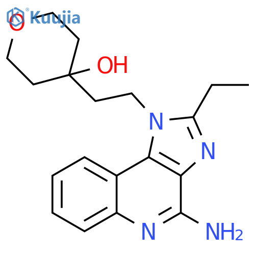 2H-Pyran-4-ol,4-[2-(4-amino-2-ethyl-1H-imidazo[4,5-c]quinolin-1-yl)ethyl]tetrahydro- structure