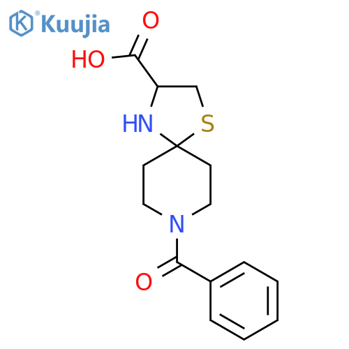 1-Thia-4,8-diazaspiro[4.5]decane-3-carboxylic acid, 8-benzoyl-, (R)- structure