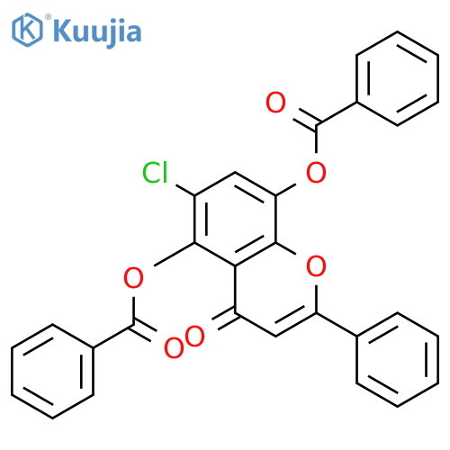 4H-1-Benzopyran-4-one, 5,8-bis(benzoyloxy)-6-chloro-2-phenyl- structure