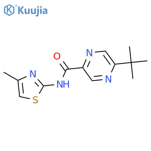 Pyrazinecarboxamide, 5-(1,1-dimethylethyl)-N-(4-methyl-2-thiazolyl)- structure