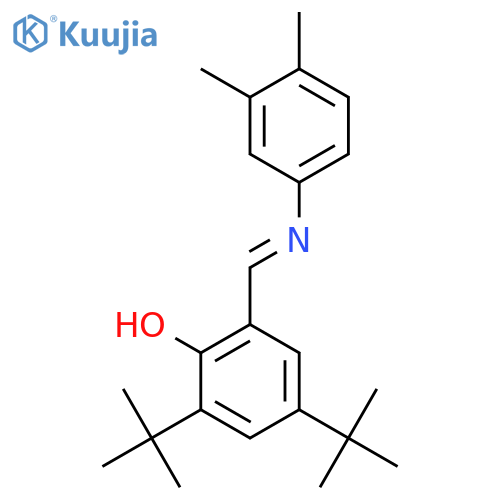 PHENOL, 2,4-BIS(1,1-DIMETHYLETHYL)-6-[[(3,4-DIMETHYLPHENYL)IMINO]METHYL]- structure