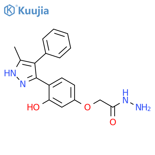 2-3-hydroxy-4-(5-methyl-4-phenyl-1H-pyrazol-3-yl)phenoxyacetohydrazide structure