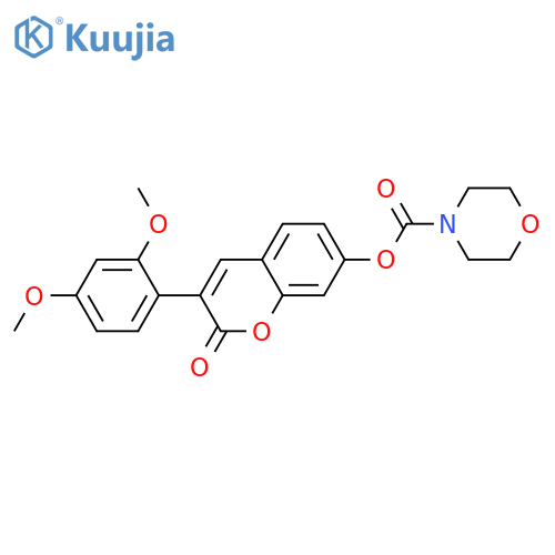3-(2,4-dimethoxyphenyl)-2-oxo-2H-chromen-7-yl morpholine-4-carboxylate structure
